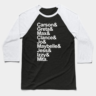 A League of Their Own (2022) Character List (White) Baseball T-Shirt